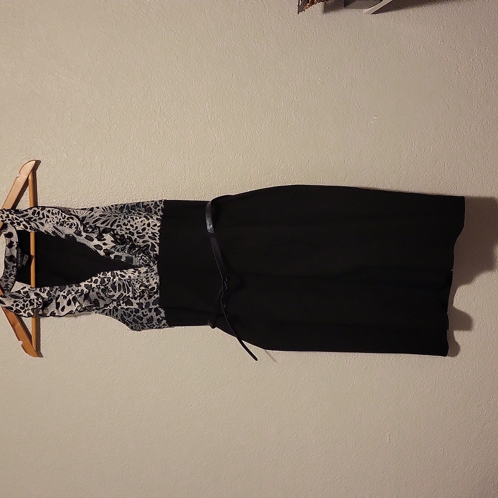 Rampage Black Dress with Animal Print Sleeveless.. Size 13 - Picture 2 of 6